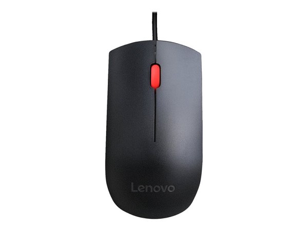 Lenovo Essential - Maus - USB - Schwarz  vorne