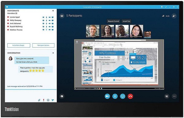 Preview: Lenovo ThinkVision M15 - LED-Monitor - Full HD (1080p) - 39. rechts